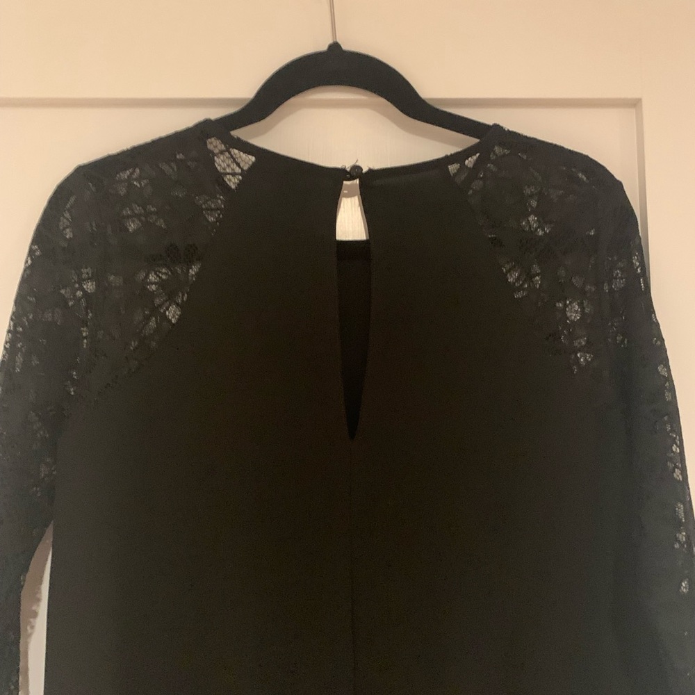 ASOS black tent dress with lace sleeves